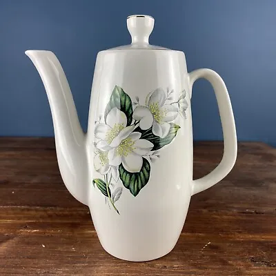 Buy Sylvac Ware Coffee Pot White Alpine Rose Design 3828 Vintage • 9.99£