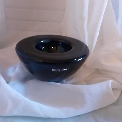 Buy Kosta Boda Art Glass Dark Blue Swirl Bowl Tea Light Cache Decor  • 23.62£