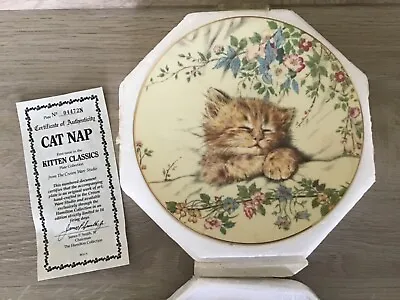 Buy Royal Worcester Crown Ware CAT NAP - KITTEN CLASSICS Cat Collectors Plate • 9.99£