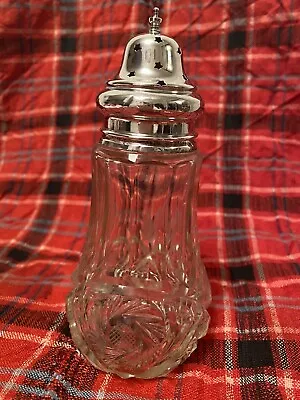 Buy Antique Cut Glass And Solid Silver Sugar Shaker 17cm Tall • 98£