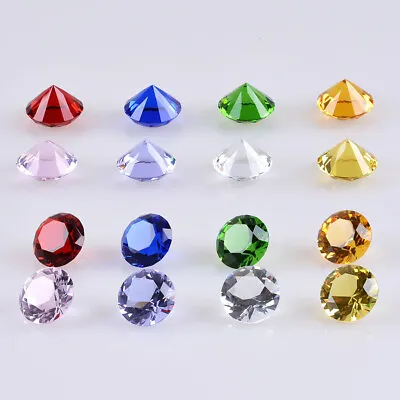 Buy 8PC Crystal 30mm Diamond Cut Multi Colour Glass Gem Stones Paperweight Gift • 16.79£