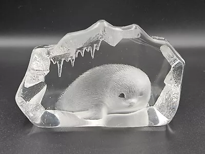 Buy Mats Jonasson Maleras Baby Seal Lead Crystal Paperweight Sculpture Signed • 14.99£