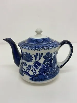 Buy Antique Hancock & Sons Royal Corona Ware Blue & White Willow Tea Pot B39 • 39.99£