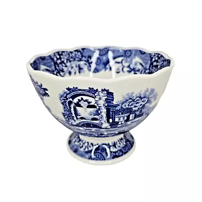 Buy Spode Blue Italian Footed Dish Bowl Scalloped 5  Diameter Table Serving Ware • 14.23£