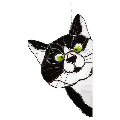 Buy Stained Glass Cat Art Multicolor Cat Decoration Pendant Window Hanging Ornament • 12.72£