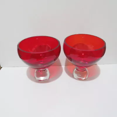 Buy Vintage Royal Doulton Julien MacDonald  Red Chunky Stem Crystal Glass • 39£