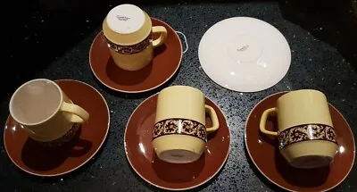 Buy Vintage Carlton Ware Yellow Design Coffee Set Mugs And Saucers • 9£