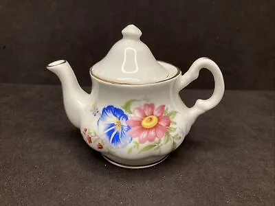 Buy Fine Bone China Miniature Teapot Pink Roses Made In England • 14.23£
