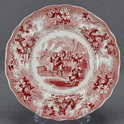 Buy William Adams The Sea Pattern Red Transferware 8 1/2 Inch Plate Circa 1830s • 118.54£