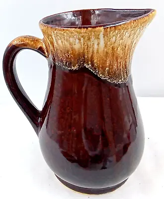 Buy Roseville? Pottery Pitcher Jug Handle Tan Brown Drip Glaze 6  Vintage USA • 22.09£