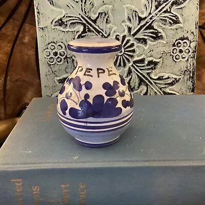 Buy Deruta Italian Floral Pottery Pepper Shaker Made In Italy Blue And White Floral • 8.53£