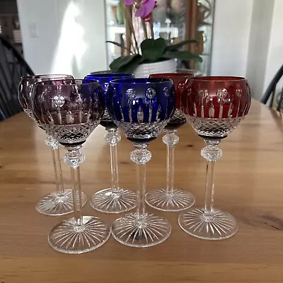 Buy 6 AJKA    KING LOUIS   /  XENIA    Colored Crystal Wine Goblets Glasses • 284.62£