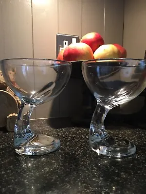 Buy 🍹2 Bormioli Rocco Jerba  Art Deco Wine  Cocktail  Dessert Glasses Curved Stem • 12.74£