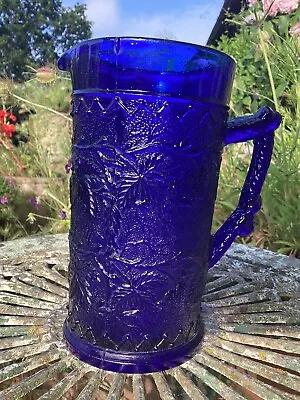 Buy Vintage American Three-mold / Mould Glass Jug Cobalt Blue • 5£