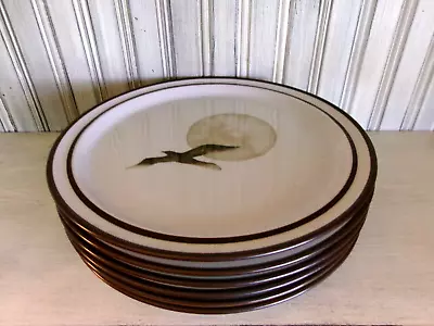Buy Vintage Noritake Stoneware Set Of 6 *Moon Flight* 10-1/2  MCM Dinner Plates • 34.02£