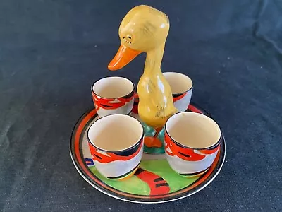 Buy Clarice Cliff Original Bizarre Mr Puddle Duck Egg Cups  Rare Cruet Set 714-933 • 1,900£