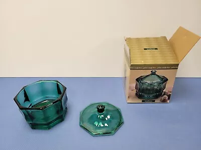 Buy Vintage Indiana Glass Green Candy Box Dish Bowl W/Lid Home Trends In Box USA • 18.97£