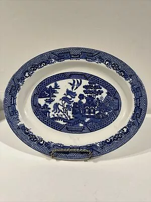 Buy Blue Willow Wood & Sons England Oval Platter 10 3/4  Woods Ware Ralph Enoch • 18.05£