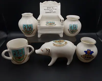 Buy Goss/Crested China X6  With WEYMOUTH & MELCOMBE Crests Inc Pig, Tewkesbury Urn. • 8£