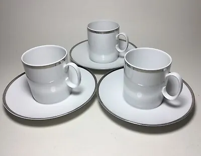 Buy Three Vintage German Thomas Medallion Platinum Band Coffee Cans Cups & Saucers. • 15£