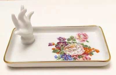 Buy Rare & Pretty Limoges Floral Trinket, Coin, Pin Dish, Ring Holder With Hand -vgc • 12£