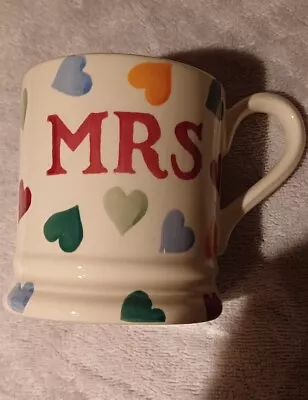 Buy Emma Bridgewater Pottery Mug 1/2 Half Pint Love Hearts Mrs Chipped • 12£