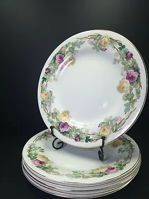 Buy Beautiful Vintage J G Meakin Hanley Pottery 6x Dinner Plates 9 3/4  Roses • 35£