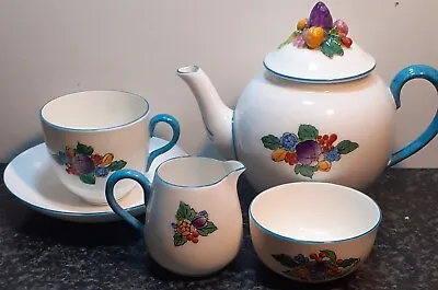 Buy Vintage Art Deco Crown Staffordshire Floral China Tea For One Set 6 Pieces 1930s • 24.99£
