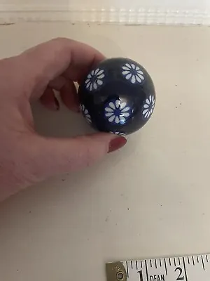 Buy Blue And White China Decorative Ball 2” Diameter- Daisy Pattern • 1£