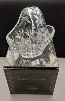 Buy Vintage Glass Bridal Basket Bohemian Crystal Cut Glass • 17.95£
