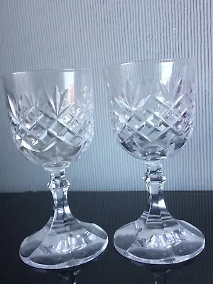 Buy Bohemia Cut Crystal PAIR OF Cordial Liqueur Glasses Goblet Drink Glassware 120ml • 10£