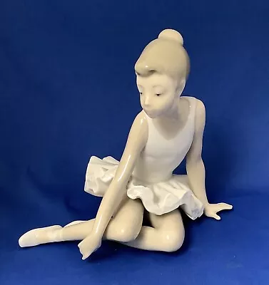 Buy NAO By LLADRO Porcelain Ballerina Figurine Sitting Early Impressed Backstamp • 14.99£