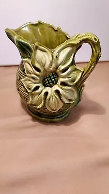 Buy Rubens Original Vintage Pitcher Avocado Green Colored With Sunflower  1950s Used • 18.34£