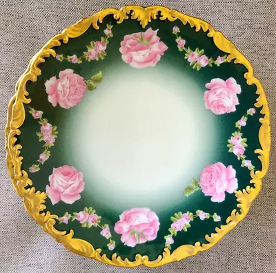Buy T&v Limoges Set Of 6 Plates Heavy Gold Hand Painted Drop Rose Garland • 1,248.64£