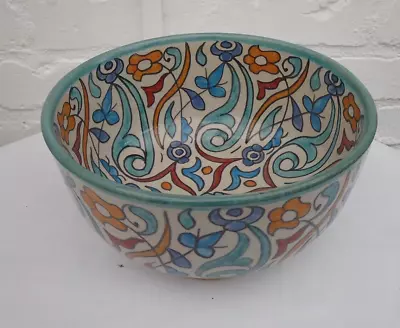 Buy Traditional Hand Painted Ceramic Deep Fruit / Salad Bowl/ Pasta * Fes Pottery • 29.99£