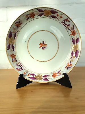 Buy Antique New Hall Plate / Dish Pattern 317 C1810 Red Purple Gold Staffordshire • 9£