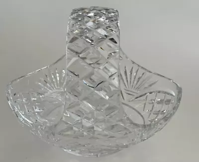 Buy Vintage Stunning Cut Glass Lead Crystal Basket Ornament Lovely Design • 85£
