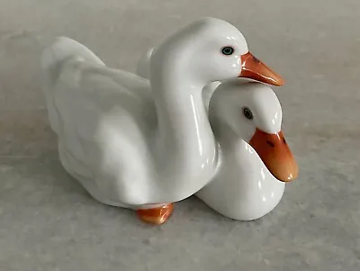 Buy Vintage Herend Porcelain Hand Painted Pair Of Ducks Love Birds Figurine • 72.39£