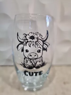 Buy Handmade Personalised New Highland Cow Novelty Glassware Gifts • 8£