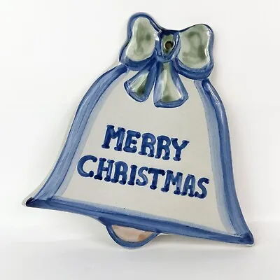 Buy M. A. Hadley Pottery Bell  Merry Christmas  Wall Hanging Plaque Sign 7.75  • 41.96£