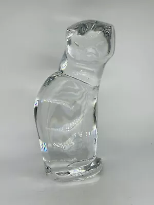 Buy Vintage Orrefors Swedan Cat Clear Glass 9 Inch JG Signed • 75£