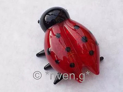 Buy LADYBIRD@Figurine@Red & Black@Glass INSECT@Collectable Gift@Loveable Ladybird • 5.99£