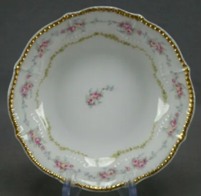 Buy Set Of 8 Bawo & Dotter Limoges Pink Rose & Gold Dessert Bowls Circa 1900-1914 • 94.50£