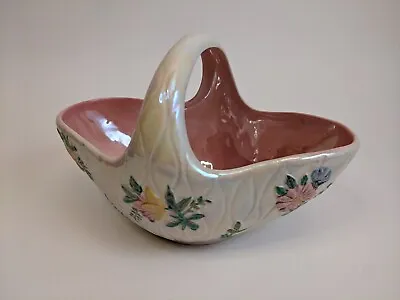 Buy Vintage Maling Pearlised Glaze Lustre Vase / Decorative Storage Basket. Mid Cent • 8£
