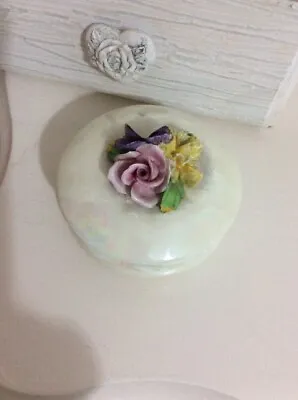 Buy Coalport Antique Small Trinket Bowl Bone China Lidded Pin Ring Dish Flowers • 4.75£