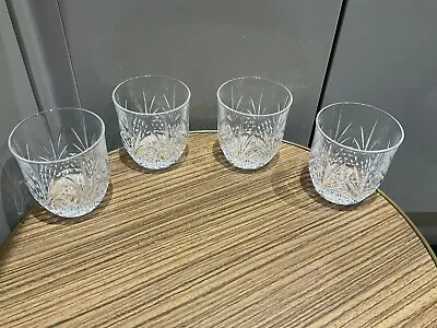 Buy Cut Glass Whiskey Glasses X 4 Clear 8 X 8 Cm  • 9.99£
