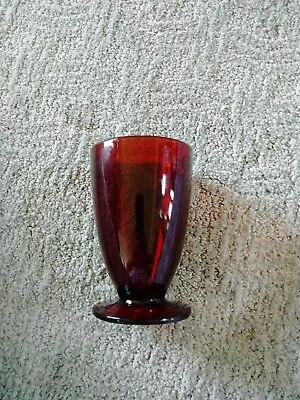 Buy 5” ANCHOR HOCKING Royal Ruby Red Footed Glass / Tumbler • 3.31£