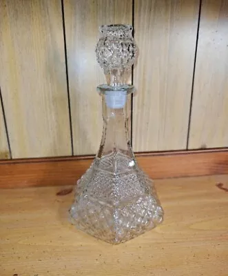 Buy Wexford Clear Criss-Cross Diamond Hexagon Wine Whiskey Ship Decanter & Stopper • 23.62£