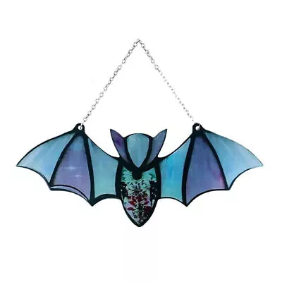 Buy Halloween Bat Stained Glass Suncatcher Door Window Hanging Wall Decors Acrylic ▽ • 9.76£