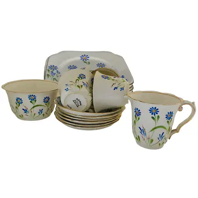Buy Bell China Tea Set 18 Pieces Cups Saucers Jug Sugar Bowl Handpainted Vintage  • 24.99£
